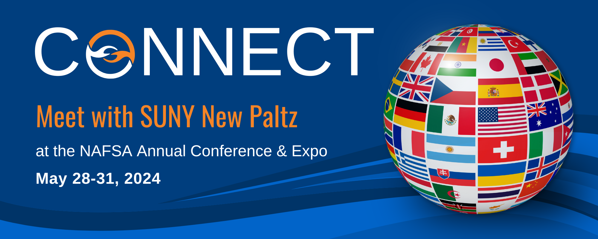 Meet with SUNY New Paltz at the NAFSA Annual Conference & Expo, May 28-31, 2024